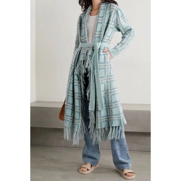 LOVESHACKFANCY Avie Duster in Sky Blue Plaid - Picture 5 of 12